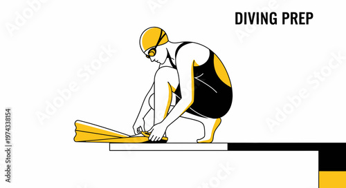 Diver Preparing for Dive on Platform