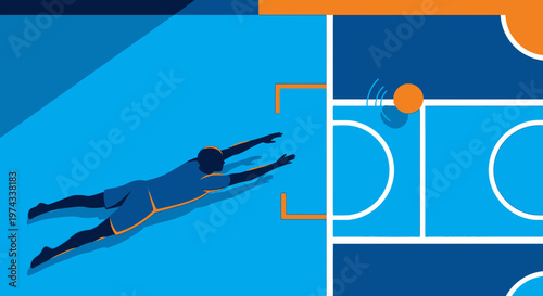 Dynamic Action Of A Swimmer Reaching For A Ball