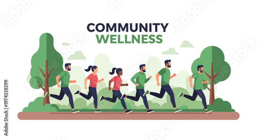 Diverse Group Engages In Community Wellness Outdoor Activities Together