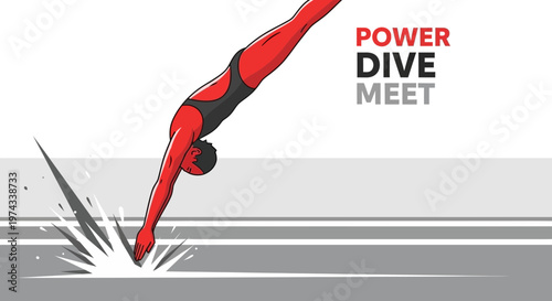 Dynamic Aquatic Athlete Executes Powerful Dive Performance Splash