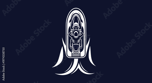 Dynamic Aquatic Thrills Speedboat Rider Iconography