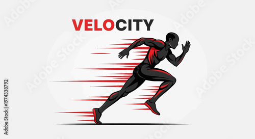 Dynamic Athlete In Mid-Stride Showcasing Extreme Speed And Power