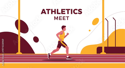 Dynamic Athletic Runner On Track During A Competitive Event Or Championship Race