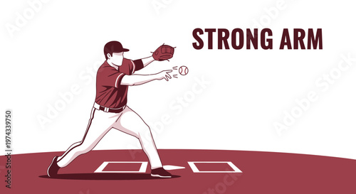 Dynamic Baseball Pitcher Unleashing a Powerful Throw Illustration