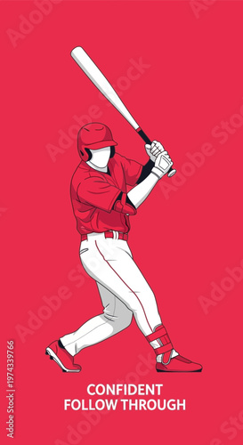 Dynamic Baseball Player Captures The Moment Of A Powerful Swing