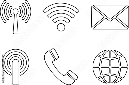 Blue communication set with wi fi phone and globe