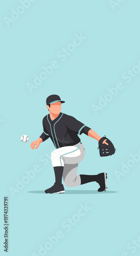 Dynamic Baseball Player Capturing A Swift Ball In A Focused Game Moment