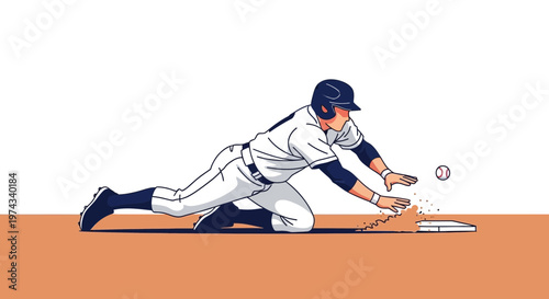 Dynamic Baseball Player Sliding Into Base Capturing Game Momentum