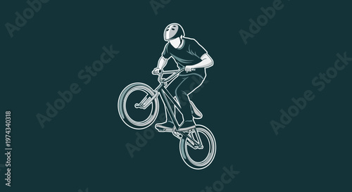 Dynamic Bicycle Rider Performing A Stunt