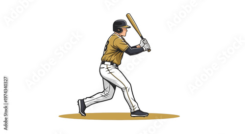 Dynamic Baseball Player Swinging Bat Ready For Action
