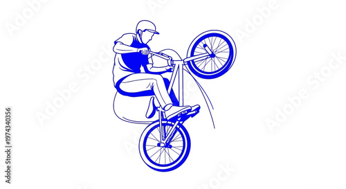 Dynamic Bicycle Rider Performing Advanced Trick