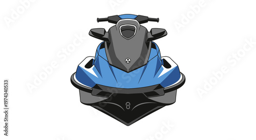 Dynamic Blue Personal Watercraft Front View Clean Design