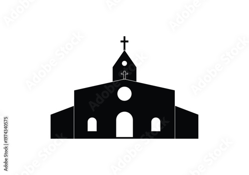 church in illutrator in black and white