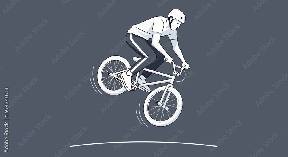 Fototapeta premium Dynamic Bmx Rider Executes Aerial Bicycle Stunt