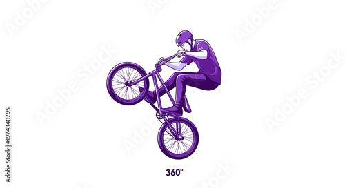 Dynamic BMX Rider Performing A Bicycle Stunt With One Wheel Lifted