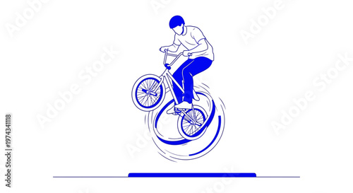 Dynamic BMX Rider Performing an Aerial Stunt with Flair