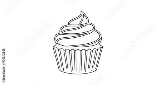 A delicious sweet cupcake dessert treat.