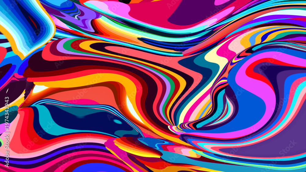 Obraz premium Vibrant Abstract Liquid Swirl Pattern with Bold Colors