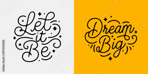 Motivational Hand Lettering Quotes Set – Typography Vector Pack for T-Shirt, Merch, Sticker Design