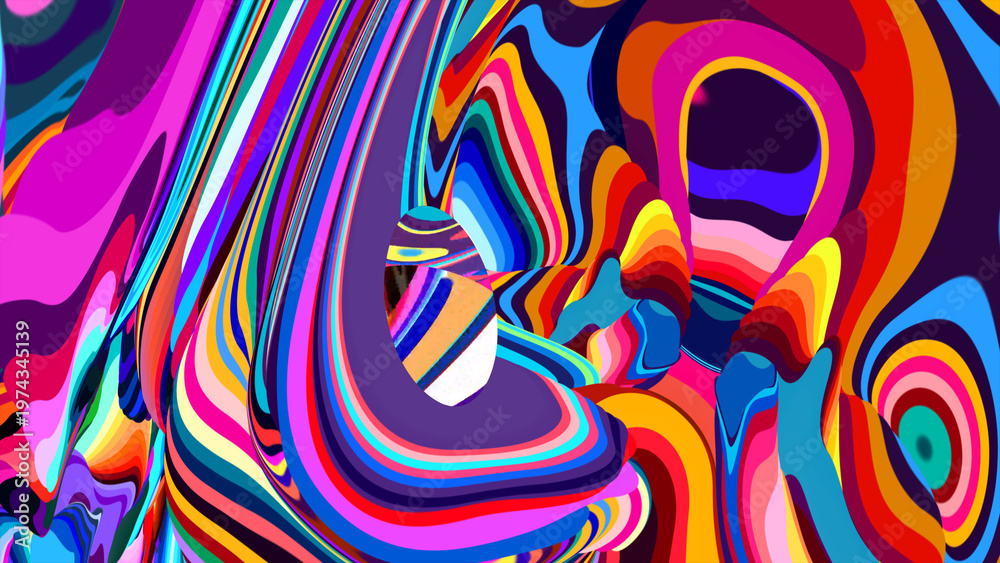 Obraz premium Vibrant Abstract Colorful Swirl Pattern with Dynamic Flowing Shapes