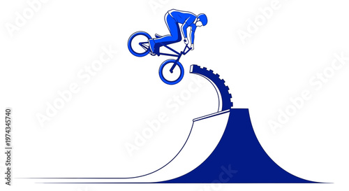 Dynamic BMX Rider Soars Over Ramp With Tire Jump Concept
