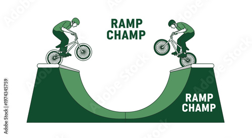 Dynamic Bmx Riders Performing Tricks On A Half Pipe Ramp