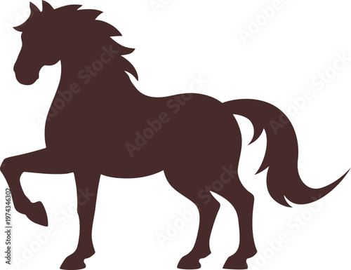 Elegant Standing Horse Silhouette Vector