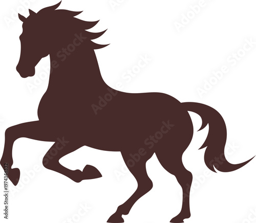 Prancing Horse Silhouette Vector Illustration