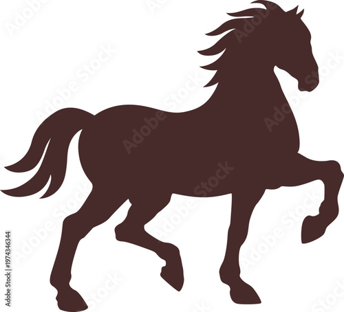 Majestic Prancing Horse Silhouette Graphic