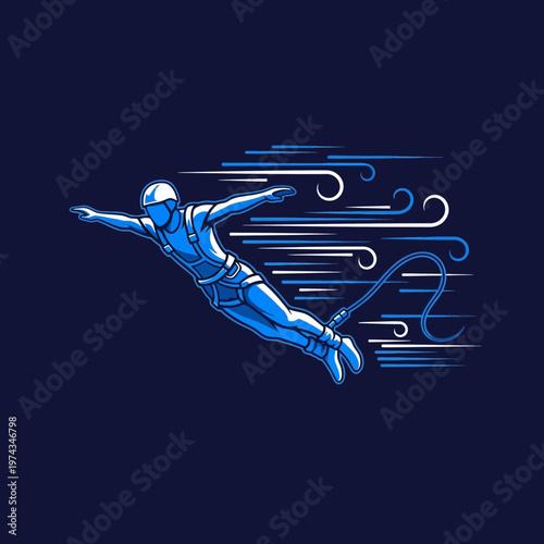 Dynamic Bungee Jumper Captures Thrill Of Extreme Adventure Sports