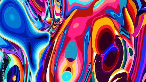 Vibrant Abstract Colorful Liquid Shapes in Dynamic Movement