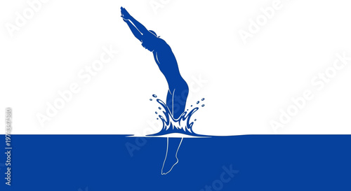 Dynamic Dive Into Water Splash Silhouette