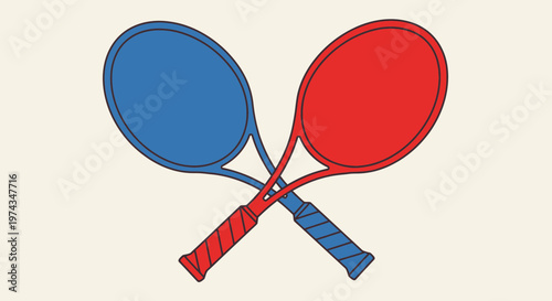 Dynamic Duo Tennis Rackets Graphic Element