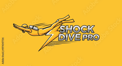 Dynamic Diver Emblem With Lightning Bolt And Text