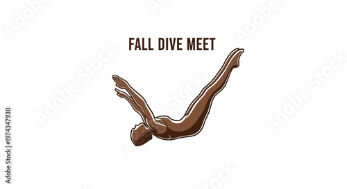 Dynamic Diver In Mid-Air Pose For Fall Dive Meet