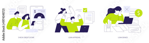 Bank loan service isolated cartoon vector illustrations se