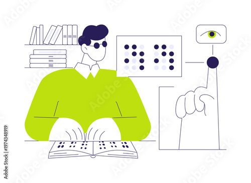 Library facilities isolated cartoon vector illustrations.