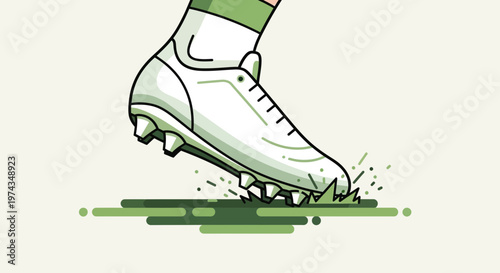 Dynamic Football Boot Graphic Capturing Athletic Motion And Game Energy