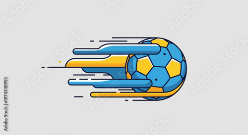 Dynamic Football Motion Graphic With Blue Yellow Accents And Speed Lines
