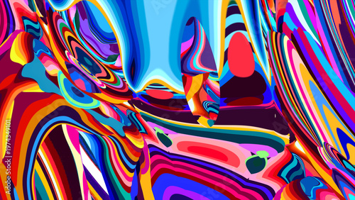 Vibrant abstract colorful swirl pattern with dynamic shapes