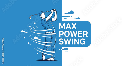 Dynamic Golfer Executing A Powerful Full Swing Motion