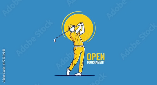 Dynamic Golfer Executing A Powerful Swing During A Competitive Open Tournament