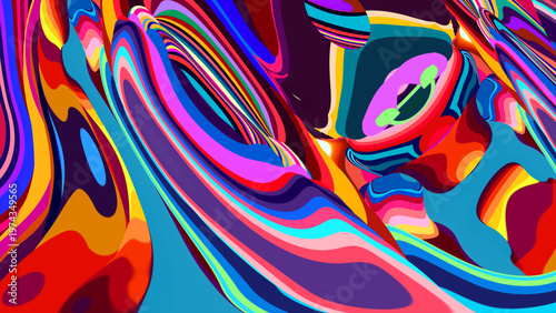 Vibrant abstract colorful swirl pattern with dynamic fluid shapes