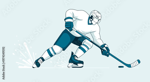Dynamic Hockey Player Illustration Capturing Intense Action And Sport