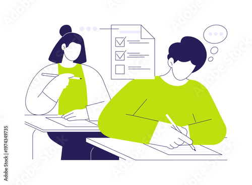 Writing test isolated cartoon vector illustrations.