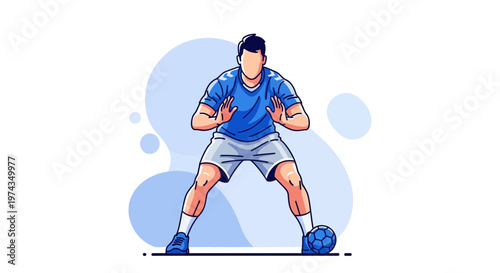 Dynamic Illustration Of A Soccer Player In Action With A Ball