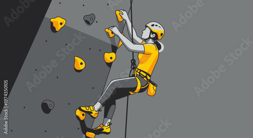 Dynamic Indoor Rock Climbing Adventure In Action
