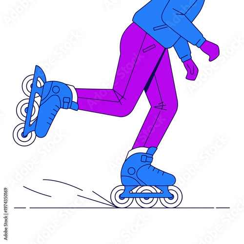 Dynamic Inline Skating Action Motion Dynamic Silhouette Outdoor Activity