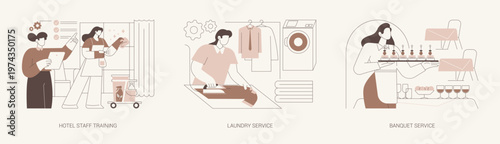 Hotel business isolated cartoon vector illustrations se