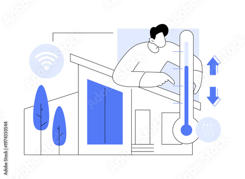 Automated Thermostat Control abstract concept vector illustration.